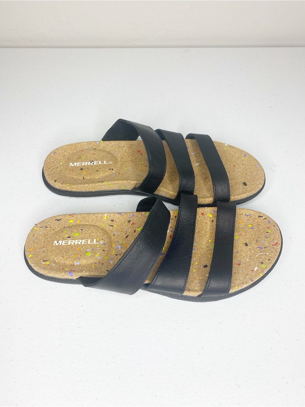 Merrell Napa Valley Slide Minimalist Sandal In Dark Malbec/Black Leather Size 8